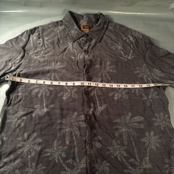 Foundry Supply Co Hawaiian Button Up Tall Shirt Mens Palm Trees Rayon Top - Picture 5 of 13